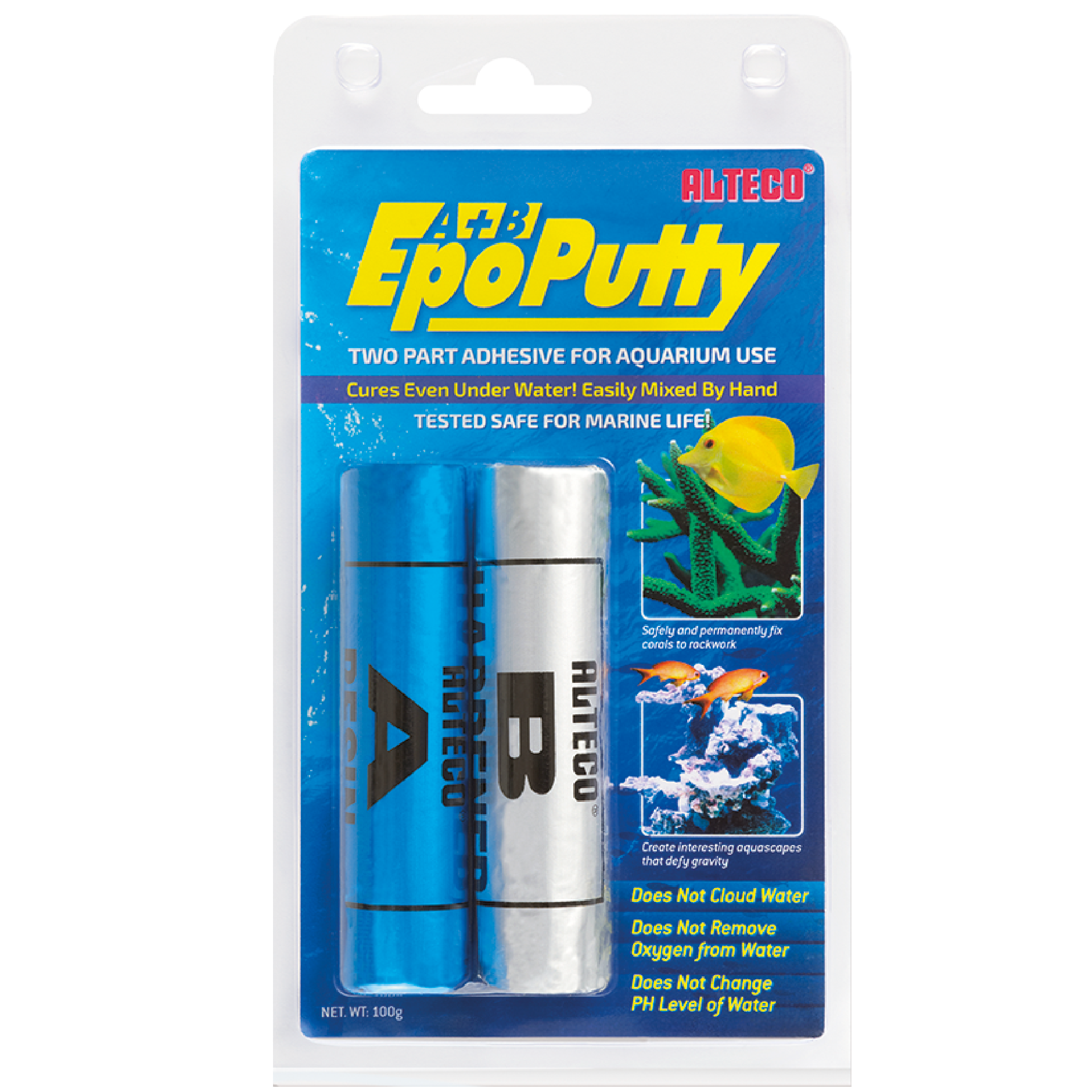 ALTECO A+B EPOXY PUTTY For Aquarium Use WORKS UNDER WATER